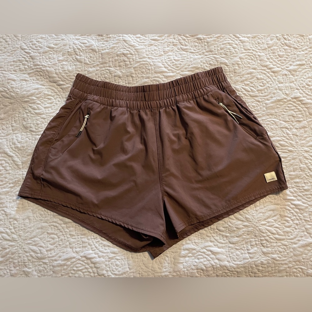 Vuori Women's Athletic Shorts in Brown